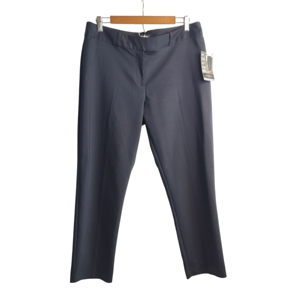 Liz Claiborne Career Emma Classic Womens Navy Slim Fit Ankle Pant Size 12 NWT